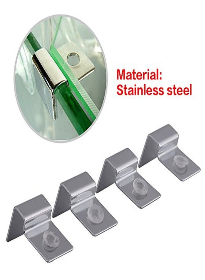 Hffheer 4 Size 4Pcs Stainless Steel Aquarium Fish Glass Cover Support, Stainless Steel Fish Cover Holder Anti-Slip Fish Holders Aquarium Accessories Universal Lid Clips(8mm) - Image 3